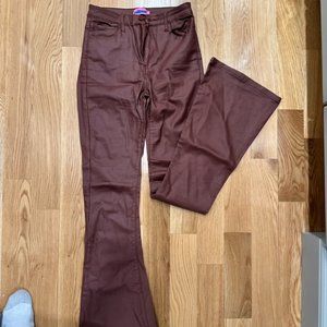 Edikted Luna Faux Leather Flare Pants / jeans